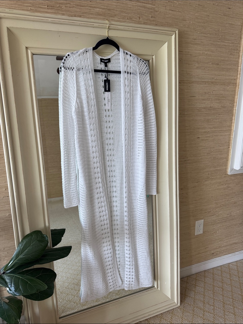 Limited brand White Open Knit Long Cardigan